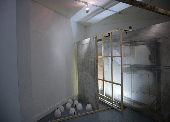 Neil Carroll: Working Backwards, installation shot, the Joinery, 2011; photo Miranda Driscoll.