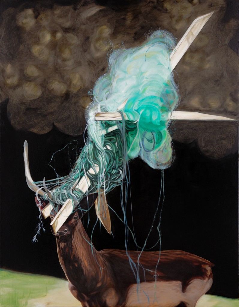 Bennie Reilly: Deer Oh Deer, oil on canvas, 90x70, 2012; Image courtesy the artist.